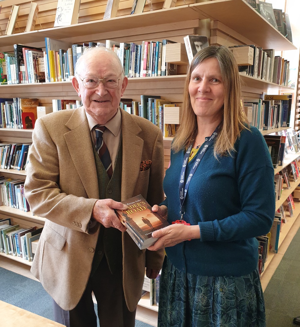 OV Michael Sykes with librarian Annabel Jeffery