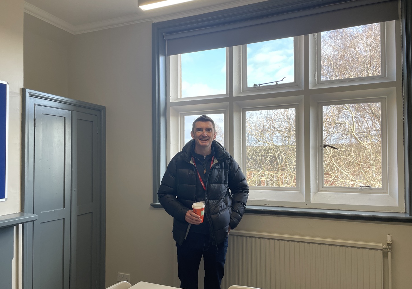 Pete in his former Head of House bedroom in School House