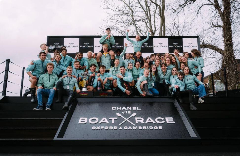 Cambridge Crews celebrating Credit: Cambridge University Boat Club / The Boat Race